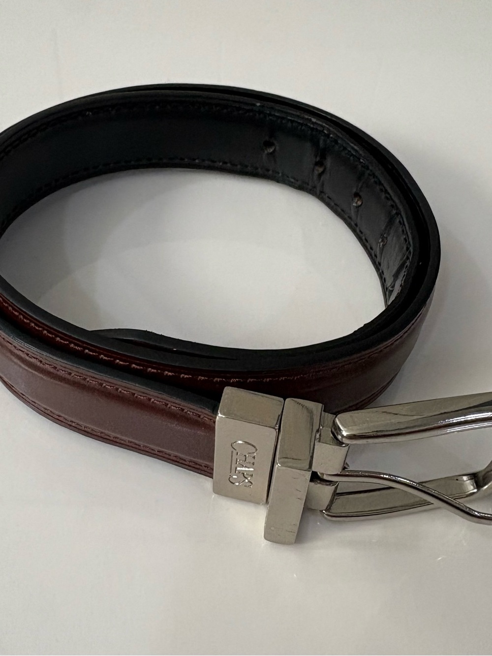 Boys Chaps Brown Belt with Silver Buckle